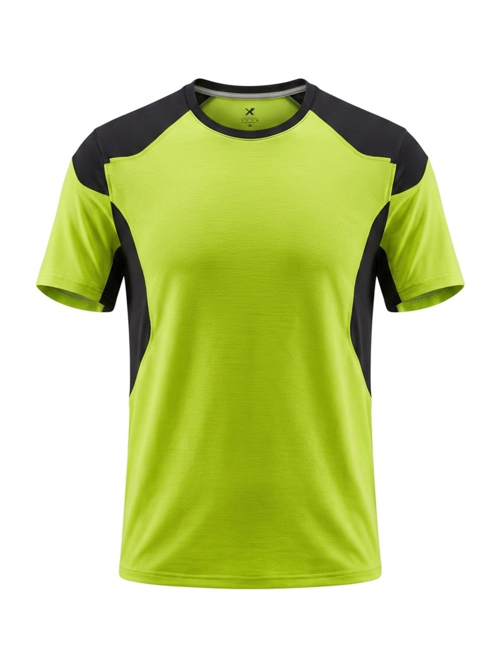 Lululemon Mens Neon Yellow Black Activewear Mesh Running T-Shirt Size L Pocket